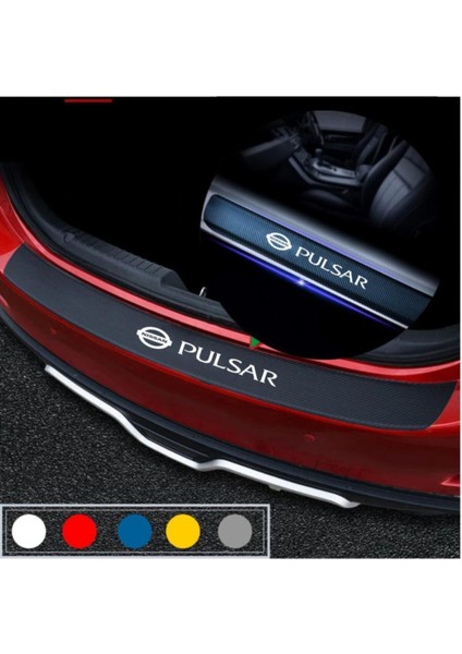 Nissan Pulsar Için Uyumlu Aksesuar Oto Bagaj ve Kapı Eşiği Sticker Seti Karbon