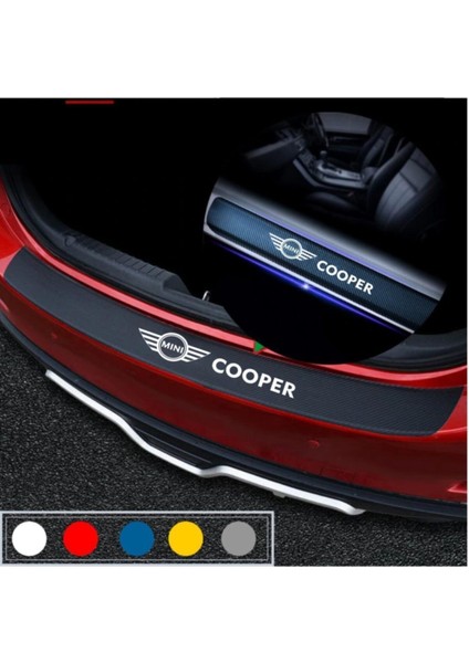 Mini Cooper Için Uyumlu Aksesuar Oto Bagaj ve Kapı Eşiği Sticker Seti Karbon