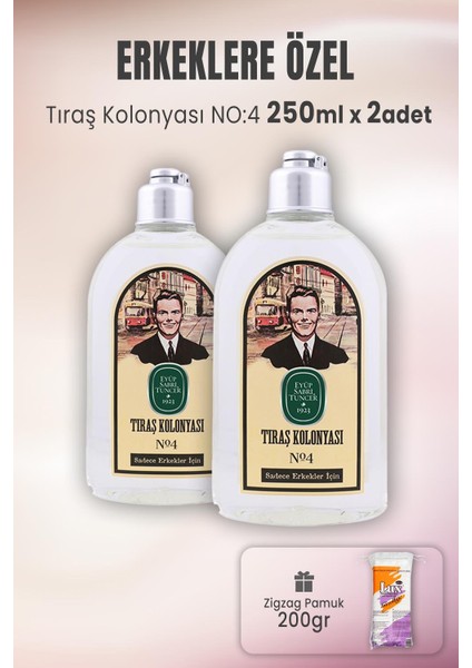 Tıraş Kolonyası No: 4 x 2 Adet ve Pamuk Çubuğu 100' Lü