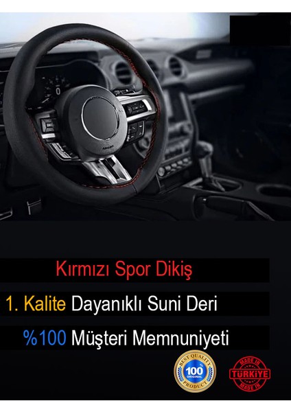 Mercedes Cla Direksiyon Kılıfı, Dikmeli Kırmızı Spor Dikişlili