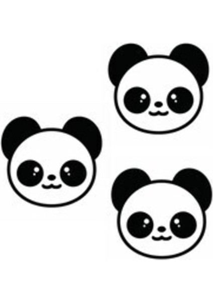 Sevimli Panda Oto Sticker 3 Parça