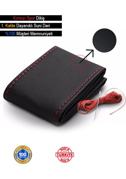 Fiat Bravo Direksiyon Kılıfı, Dikmeli Kırmızı Spor Dikişlili