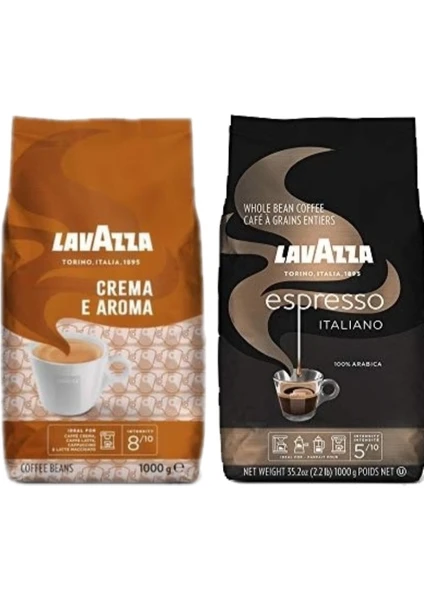 Espresso Italiano Classıco Kavrulmuş Çekirdek Kahve 1 kg + Lavazza Crema E Aroma Çekirdek Kahve 1 kg