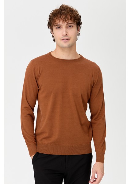 Erkek Basic Sıfır Yaka Ince Triko Kazak K.taba fiyatları