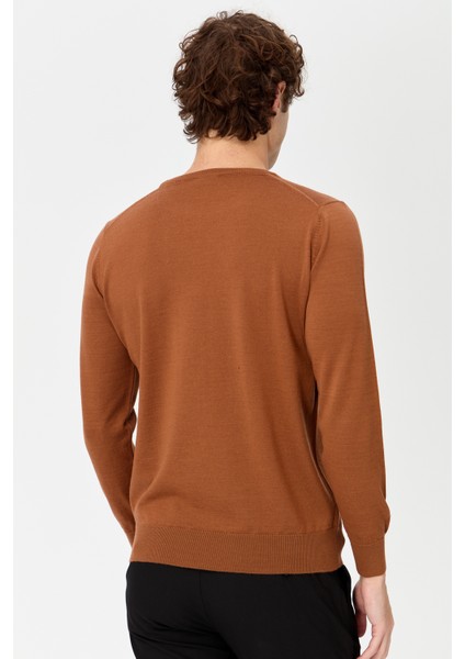 Erkek Basic Sıfır Yaka Ince Triko Kazak K.taba indirimleri