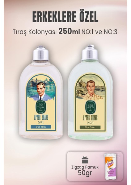 Tıraş Kolonyası No 1, No 3 ve Zigzag Pamuk 50 gr