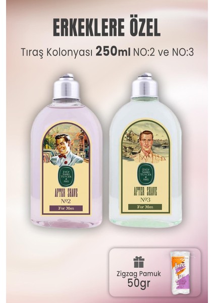 Tıraş Kolonyası No 2, No 3 ve Zigzag Pamuk 50 gr