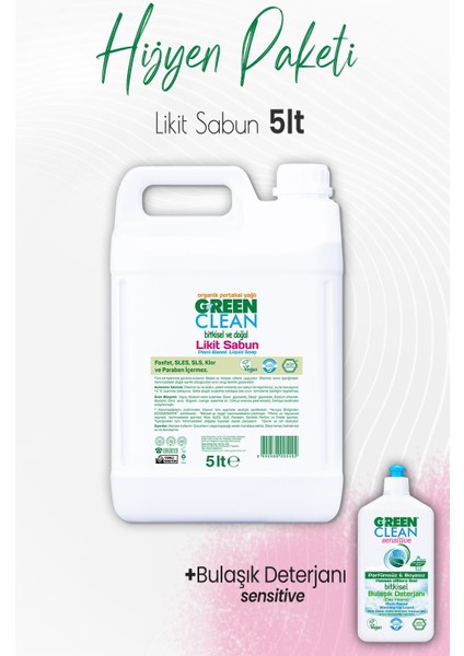 Bitkisel Likit Sabun Portakal 5 Lt ve Bulaşık Deterjanı 500 ml