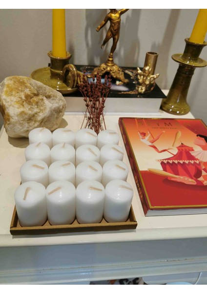 Iv Candles 16'lı Paket Beyaz Bar Mum modelleri