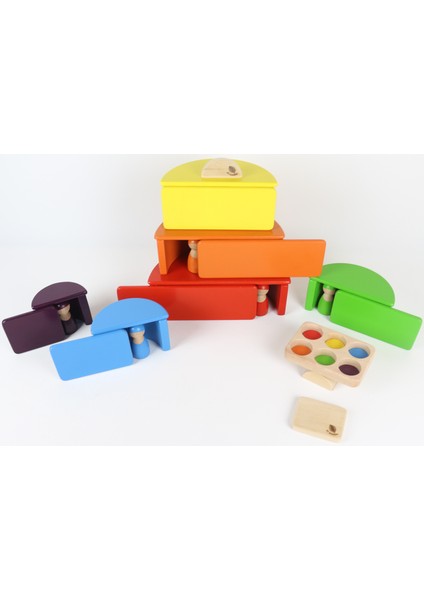 Ali Wooden Aliwooden 7 Li Waldorf Gökkuşağı Tam Set