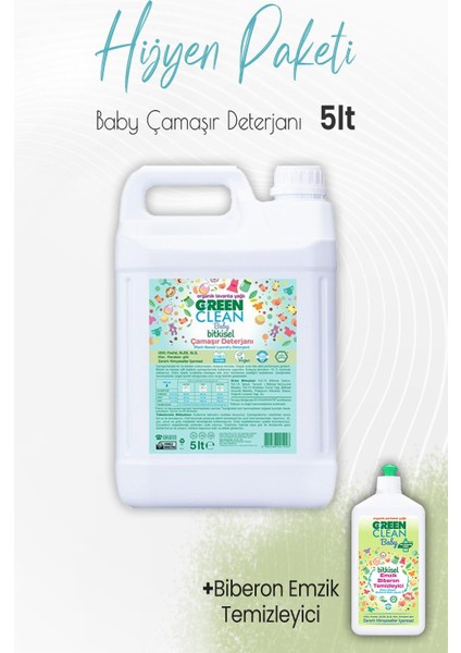 Baby Emzik Biberon Temizleyici 500 ml ve Çamaşır Deterjanı Lavanta 5 Lt