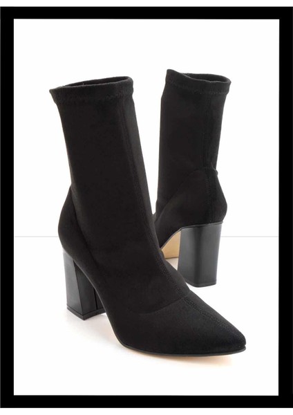 Siyah Streç Kadın Bot & Bootie K02421188217