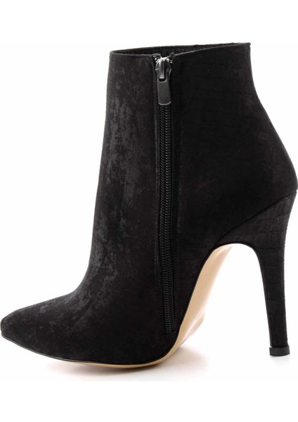 Siyah Kroko Süet Kadın Bot & Bootie K02674103602 fırsatları