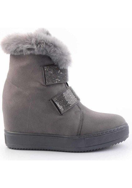 Gri Süet Kadın Bot & Bootie K02566041502
