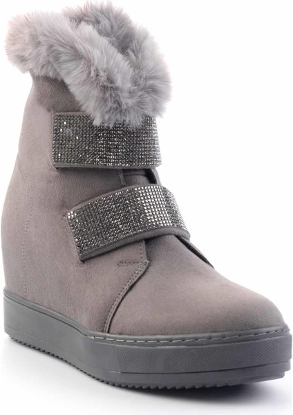 Gri Süet Kadın Bot & Bootie K02566041502
