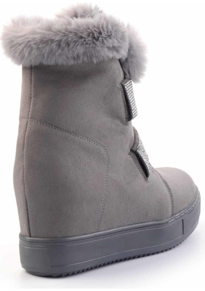 Gri Süet Kadın Bot & Bootie K02566041502