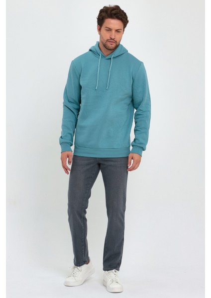 3 Ip Şardonlu Kapuşonlu Cepsiz Sweatshirt RD24KE054902