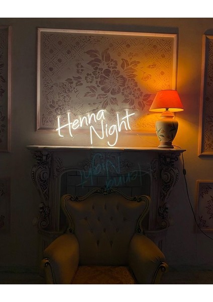 Henna Night Yazılı Neon LED Işıklı Organizasyon Duvar Dekorasyon ÜRÜNÜ(78X79 Cm) fırsatları
