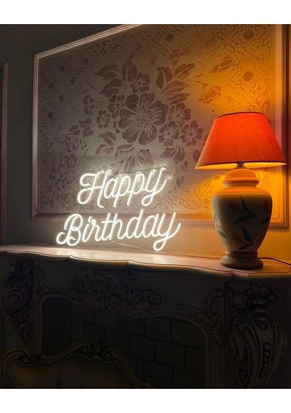 Happy Birthday Yazılı Neon LED Işıklı Organizasyon Duvar Dekorasyon ÜRÜNÜ(78X79 Cm) modelleri