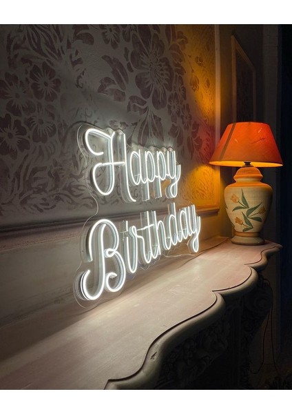 Happy Birthday Yazılı Neon LED Işıklı Organizasyon Duvar Dekorasyon ÜRÜNÜ(78X79 Cm) fırsatları
