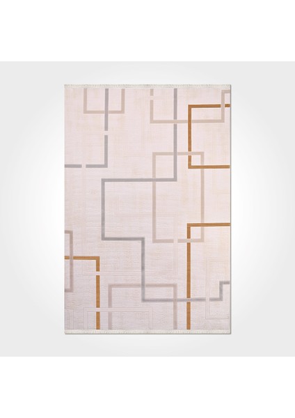 Krem Modern Makine Halısı