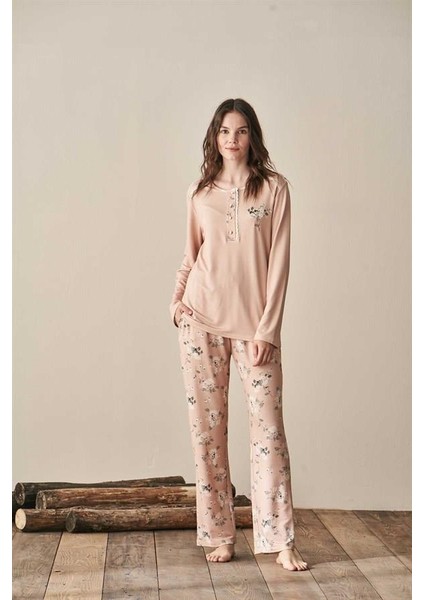 3916 Kadın Uzun Kollu Pijama Takım