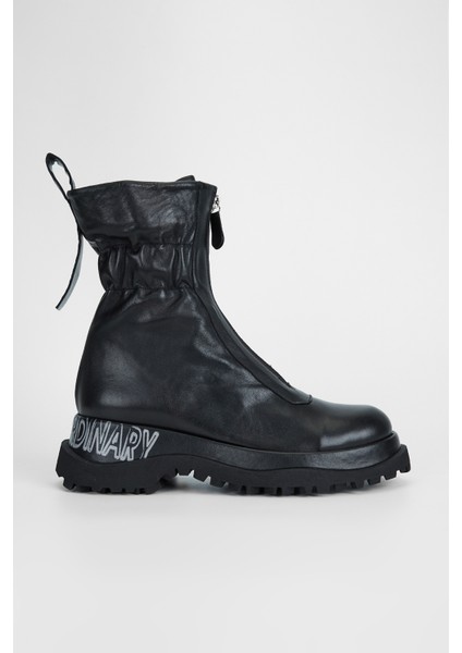 Kadın Siyah Hakiki Deri Casual Bot 33 7800 Bn Bot SK23/24