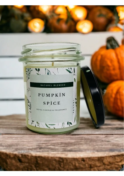 Royal Mum Pumpkın Spice Kokulu - Naturel Kavanoz Mum