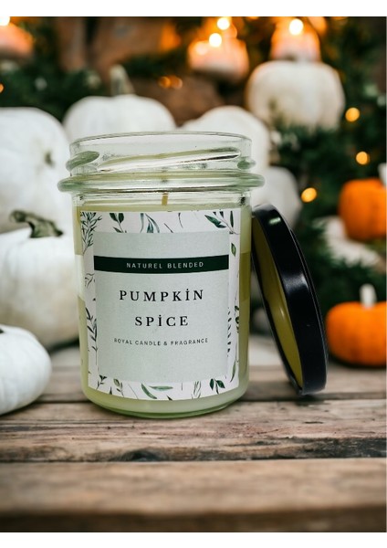 Royal Mum Pumpkın Spice Kokulu - Naturel Kavanoz Mum