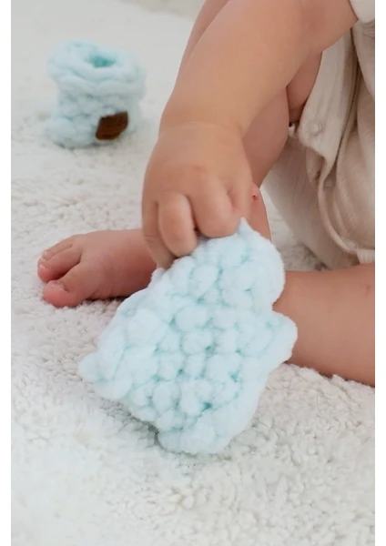 Ilkbahar Bebek Ayakkabısı Şirin Süslü Yeni Doğan Panduf Çorap Alize Puffy  Mavi Yeşil Su Yeşili 0-3m Oeko Tex Sertifika By Tosbiq Baby Made In Turkey