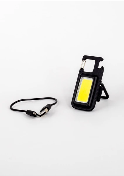 Keychain Light 6W Ledli Mini Projektör Beyaz Işık USB Şarjlı