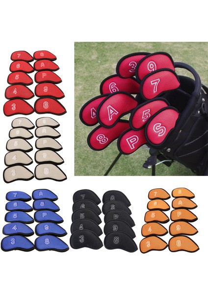 10 /paket Meshy Golf 3,4,5,6,7,8,9,s,a, Most Irons Kırmızı (Yurt Dışından)