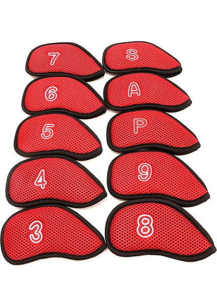 10 /paket Meshy Golf 3,4,5,6,7,8,9,s,a, Most Irons Kırmızı (Yurt Dışından)