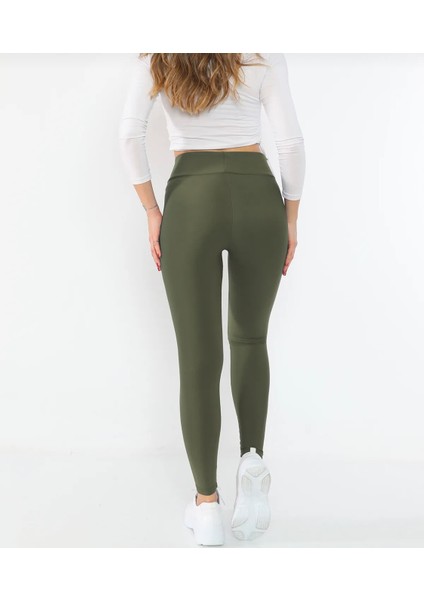 Yüksek Bel Toparlayıcı Içi Polarlı Şardonlu Dalgıç Kumaş Yeşil Tayt fiyatları