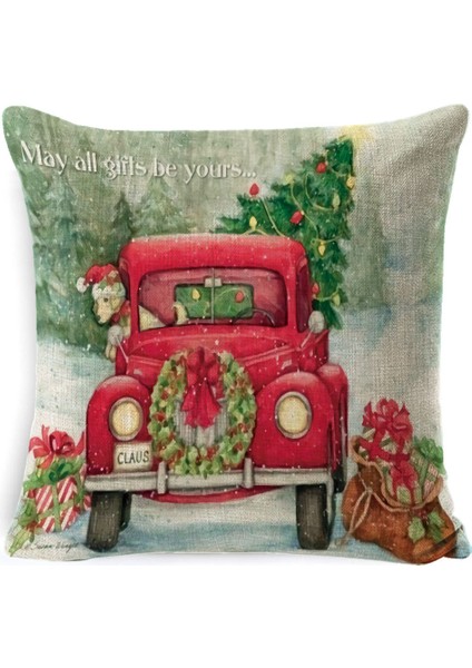 45CM Kamyon Inşaat Desen Noel Yastık (Yurt Dışından)