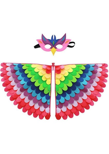Owl Peacock Çocuk Cosplay Kostüm - Kırmızı (Yurt Dışından)