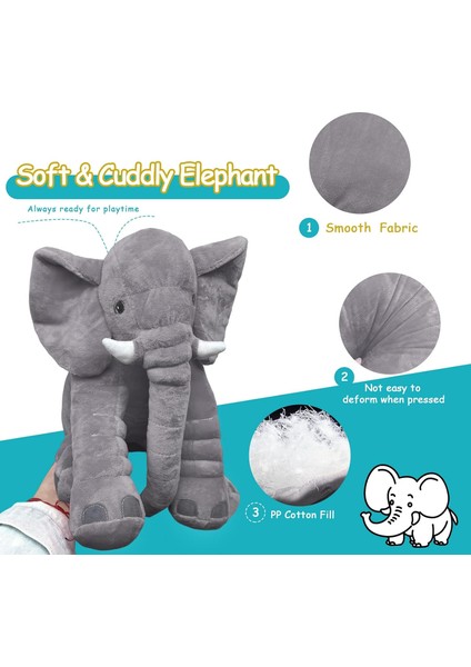Fil Dolması Hayvan Peluş, 11.8in Sevimli Yumuşak Gri Sarılma Fil Peluşlar Yastık Oyuncaklar Bebek Kawaii Doğum Günü Hediyesi Yetişkinler Çocuklar Için Erkek Kız (Yurt Dışından)