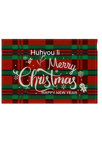 45CM Noel Çan Dekorasyon Keten Masa Paspası (Yurt Dışından)