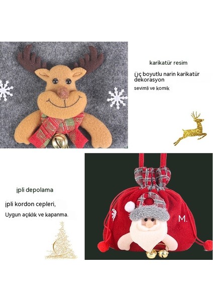 Noel Süsleme Peluş Kalınlaşmış Cola Ağız Hediye Çantası (Yurt Dışından) fırsatları