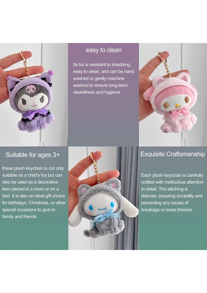 Kawaii Peluş Anahtarlık Peluş Bebek, Karikatür Anime Peluş Anahtarlık Kolye Anahtarlık Aksesuarları Kolye Oyuncak Kız Hediye (Yurt Dışından) fırsatları