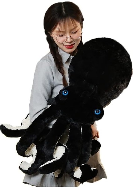 Ahtapot Doldurulmuş Hayvanlar Ahtapot Peluş Bebek Oyuncakları Ahtapot Doldurulmuş Oyuncaklar Çocuklara ve Aşıklara Hediye Doğum Günü, Noel, Sevgililer Günü (25,6 Inç Siyah) (Yurt Dışından)