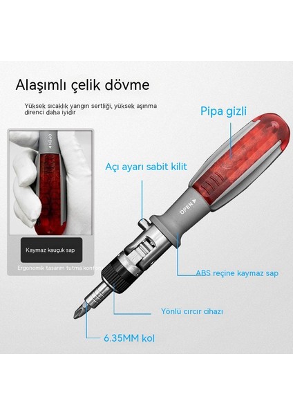 Çok Açılı 10 Bir Arada Iki Yönlü Çok Kullanıcılı Tornavida Aracı Seti (Yurt Dışından)