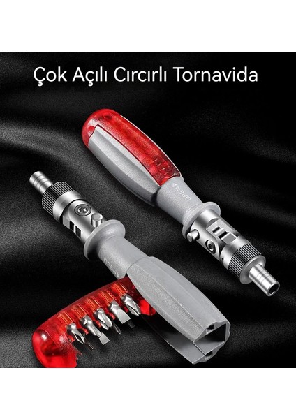 Çok Açılı 10 Bir Arada Iki Yönlü Çok Kullanıcılı Tornavida Aracı Seti (Yurt Dışından)