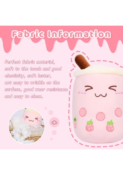 Çilek Boba Peluş 9.4 Inç Pembe Dolması Kabarcık Çay Peluş Süt Çay Bardağı Peluş, Çocuklar Için Yumuşak Kawaii (Yurt Dışından) fırsatları