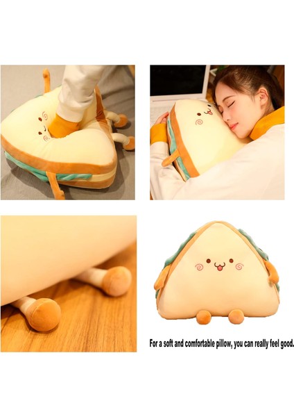 Sandviç Peluş Yastık Ekmek Karikatür Yastık Yaratıcı Bebek Sevimli Doldurulmuş Oyuncaklar Ekmek Butty 12IN*10IN*4IN-U2026 (Yurt Dışından)