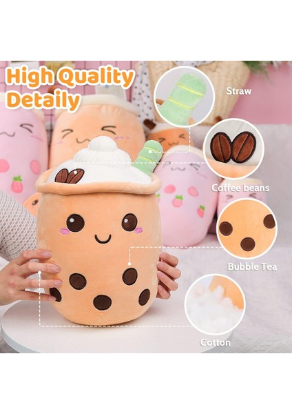 9.4 Inç Dolması Kabarcık Çay Peluş Kahve Yastık Karikatür Silindirik Süt Boba Çay Bardağı Yastık, Süper Yumuşak Kawaii Sarılma Yastık Gerçekçi Peluş Gıda (Yurt Dışından) modelleri