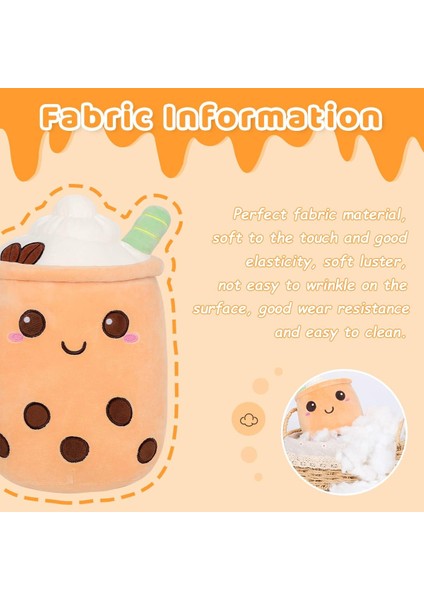 9.4 Inç Dolması Kabarcık Çay Peluş Kahve Yastık Karikatür Silindirik Süt Boba Çay Bardağı Yastık, Süper Yumuşak Kawaii Sarılma Yastık Gerçekçi Peluş Gıda (Yurt Dışından) fırsatları