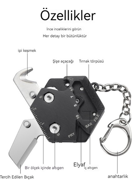 Çok Fonksiyonlu Açık Katlanabilir Taşınabilir Anahtarlık (Yurt Dışından)