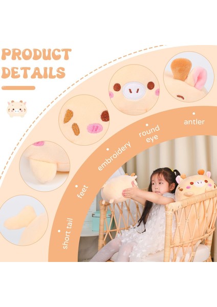 8 Inç Sevimli Geyik Peluş Doldurulmuş Hayvan Silindirik Vücut Yastık, Süper Yumuşak Karikatür Sarılma Oyuncak Yatak Için Hediyeler, Çocuklar Uyku Kawaii Yastık (Yurt Dışından) fiyatları