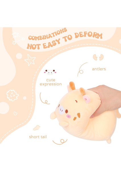 8 Inç Sevimli Geyik Peluş Doldurulmuş Hayvan Silindirik Vücut Yastık, Süper Yumuşak Karikatür Sarılma Oyuncak Yatak Için Hediyeler, Çocuklar Uyku Kawaii Yastık (Yurt Dışından) fırsatları